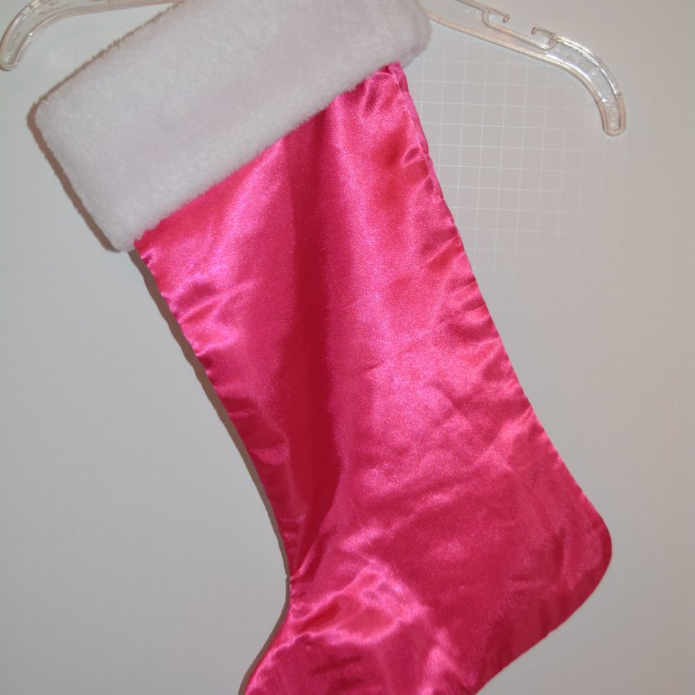 19" Jojo Siwa Pink Satin Character Graphic Christmas Stocking Embroidered Fleece - Picture 6 of 8